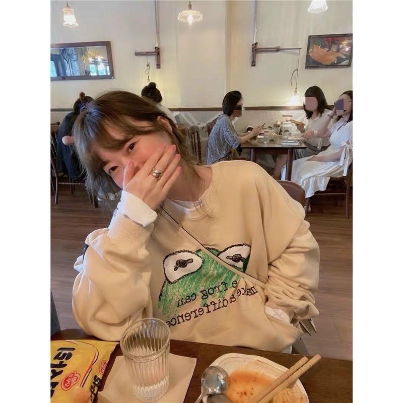  Áo Sweater nỉ bông mịn đẹp Frog - Form rộng Unisex Nam Nữ Couple đều mặc được