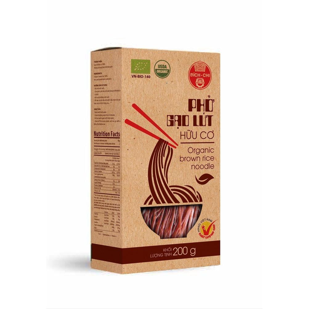 Phở gạo lứt hữu cơ Bích Chi eat clean hộp 200g