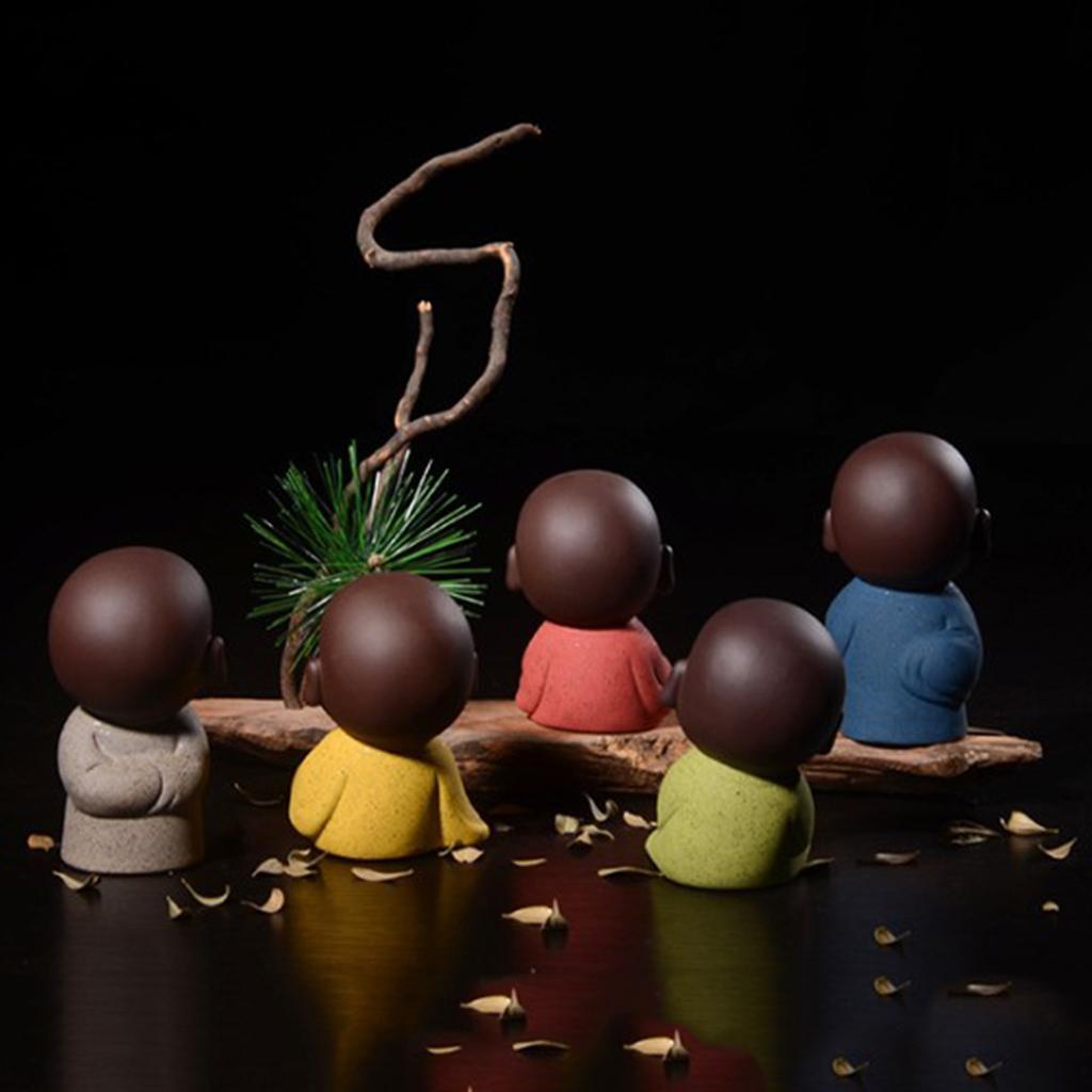 Small Mini Buddha Statue Monk Figurine Tea pet Decorative Ornaments