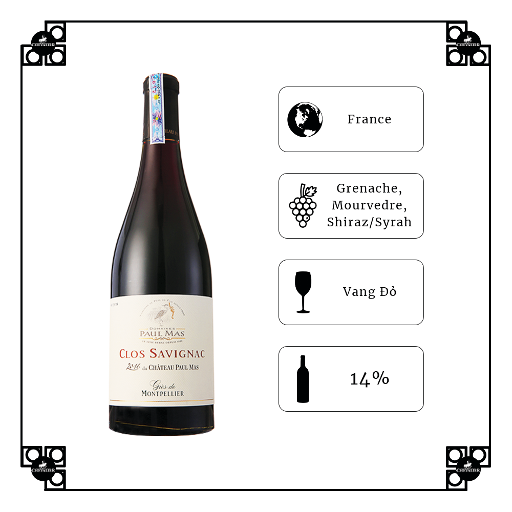 Rượu Vang Đỏ Paul Mas Gres de Montpellier Chateau Paul Mas ‘Clos de Savignac’