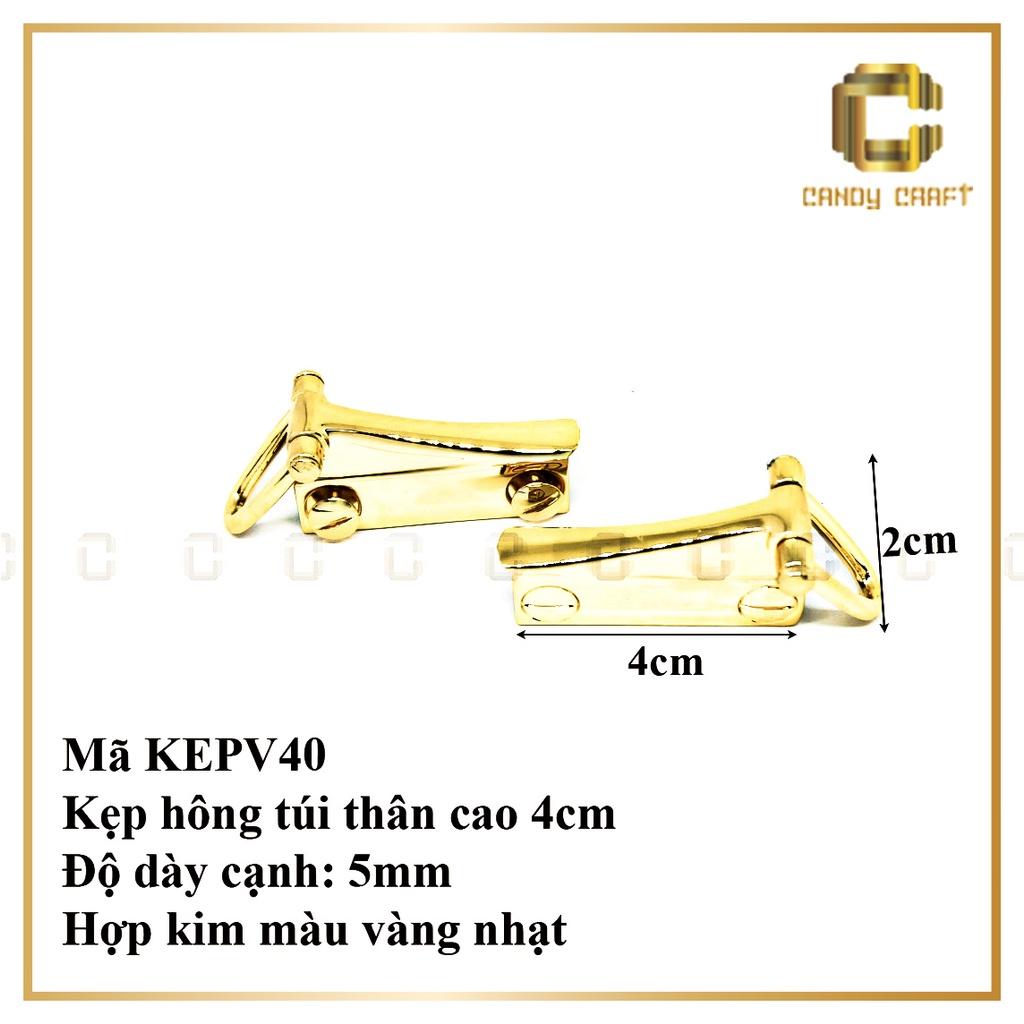 Kẹp hông túi - 1 cặp vàng nhạt 4cm