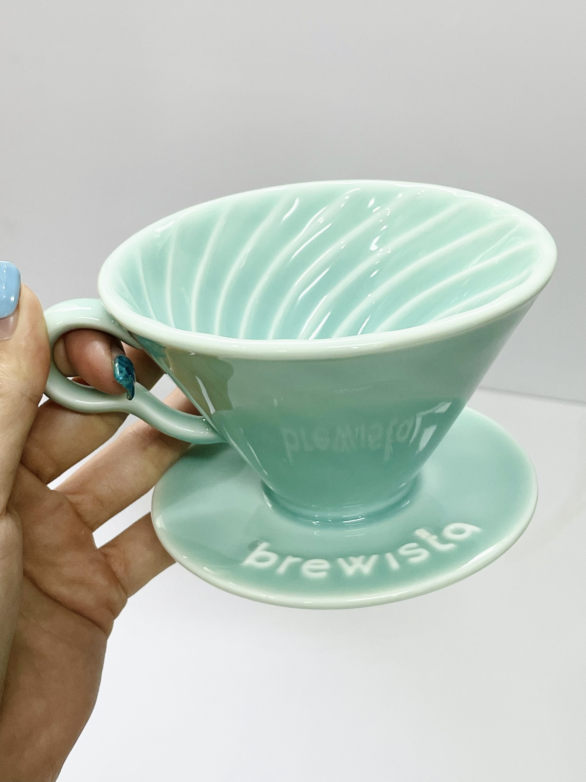 Phễu lọc cà phê V60 sứ cao cấp Brewista Dripper - Màu xanh ngọc
