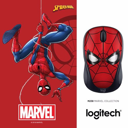 Chuột không dây Logitech M238 Spider Man - Màu đỏ - Hàng chính hãng