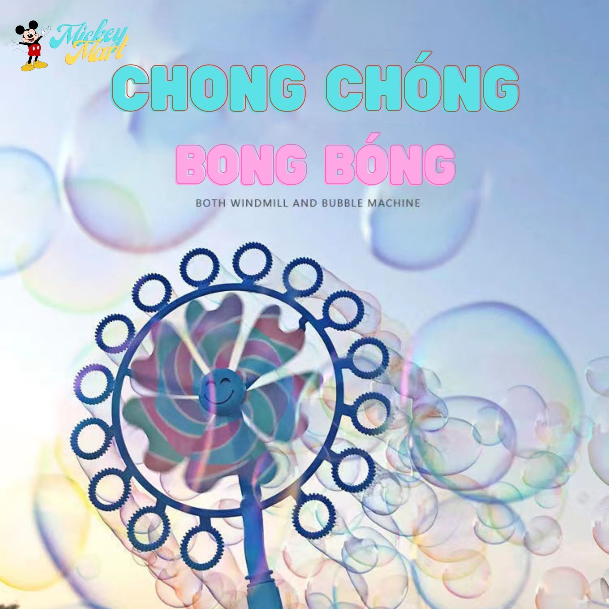 Đồ Chơi Cây Thổi Bong Bóng Chong Chóng Xà Phòng Sắc Màu Cho Bé Yêu - Giao Ngẫu Nhiên BBXP