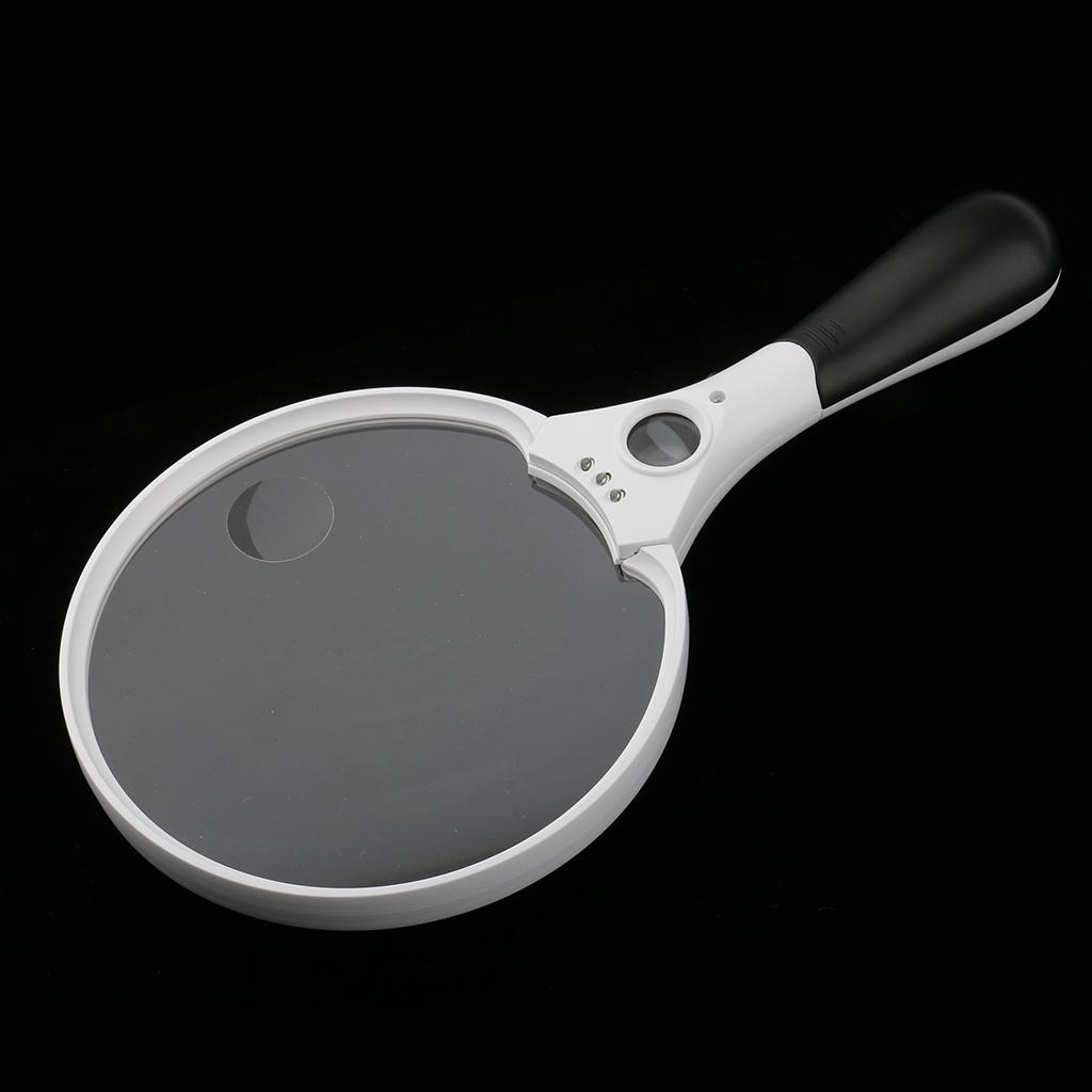 3 LED Light Handheld  Reading Magnifying Glass Lens Jewelry Loupe