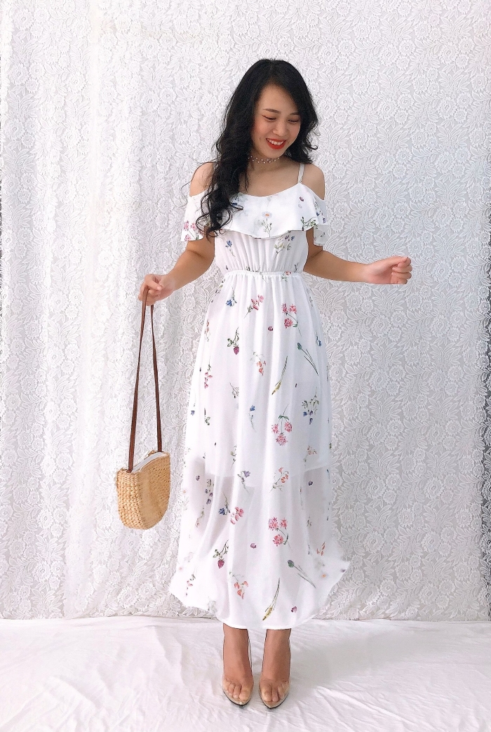 Đầm maxi 2 dây hoa nhí cực xinh GR175