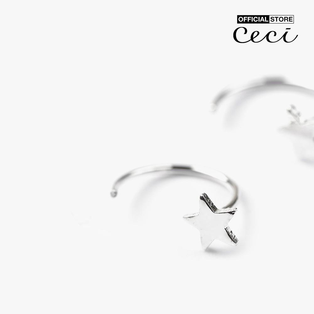 CECI - Khuyên tai nữ xỏ lỗ khoen tròn dáng hở thanh lịch CC1-04000055-03