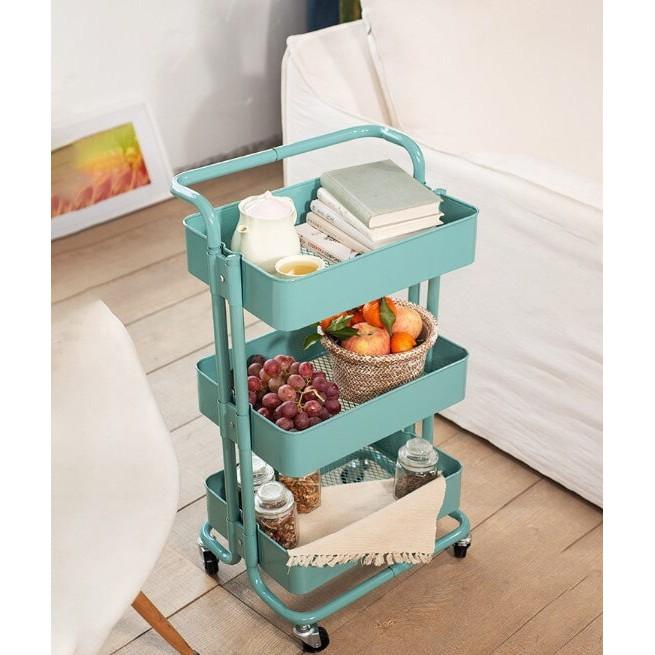 Kệ sắt đa năng 3 tầng có bánh xe