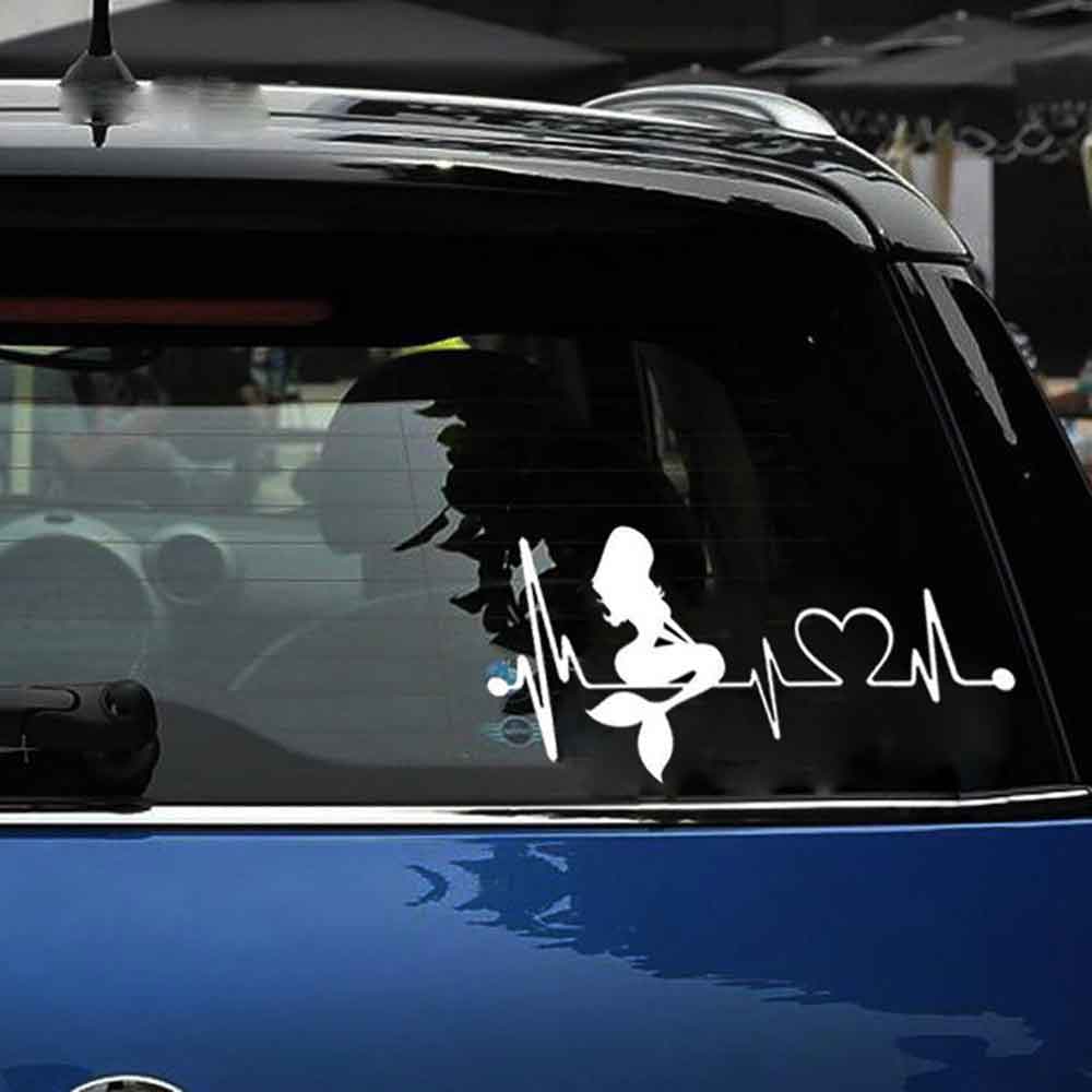 Sticker Nhãn Dán Xe Trang Trí Ô Tô Tình Yêu Nàng Tiên Cá Độc Đáo