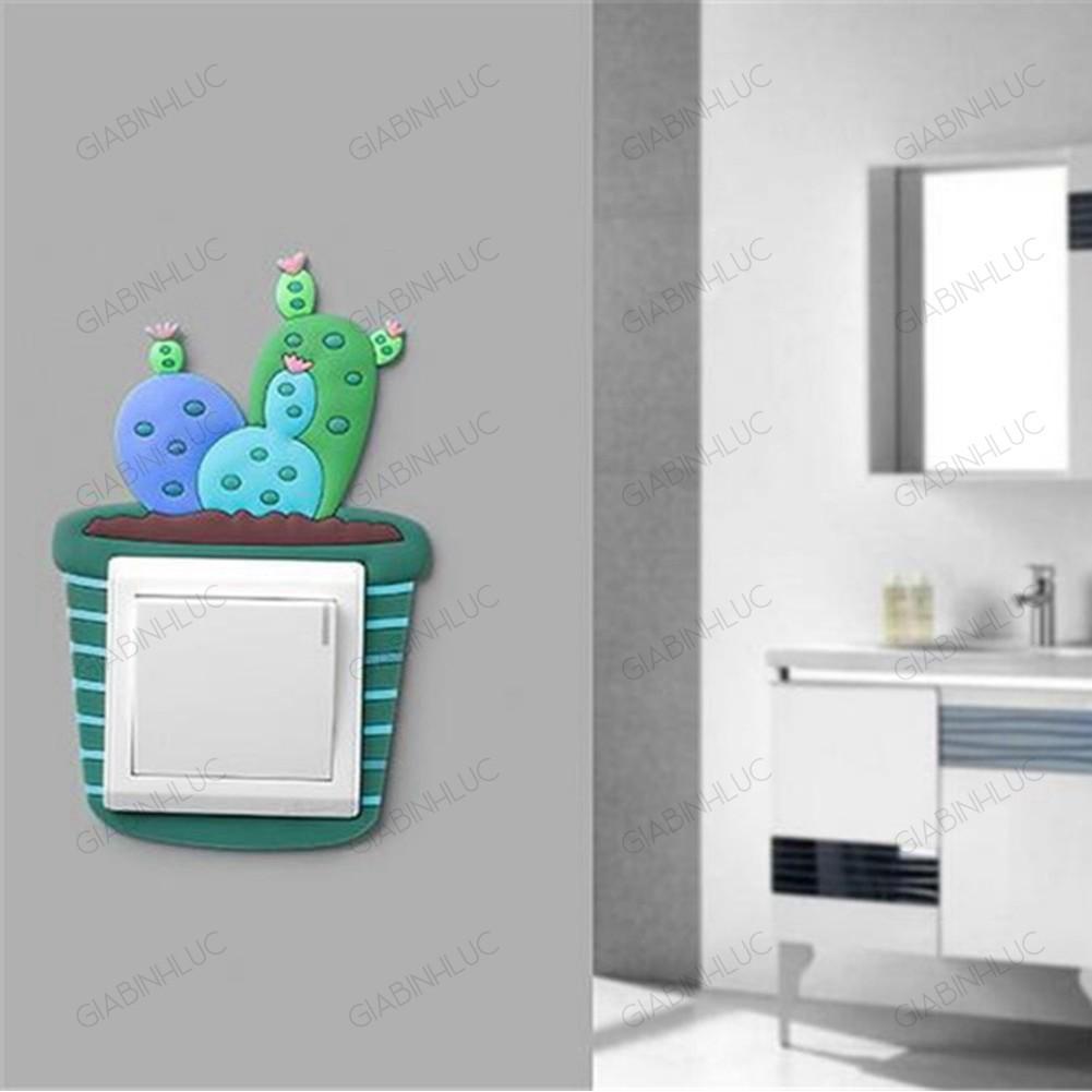 Miếng Dán Decal Trang Trí Ổ Cắm Điện Công Tắc Đèn 3D Phát Sáng Dạ Quang Cute Dễ Thương