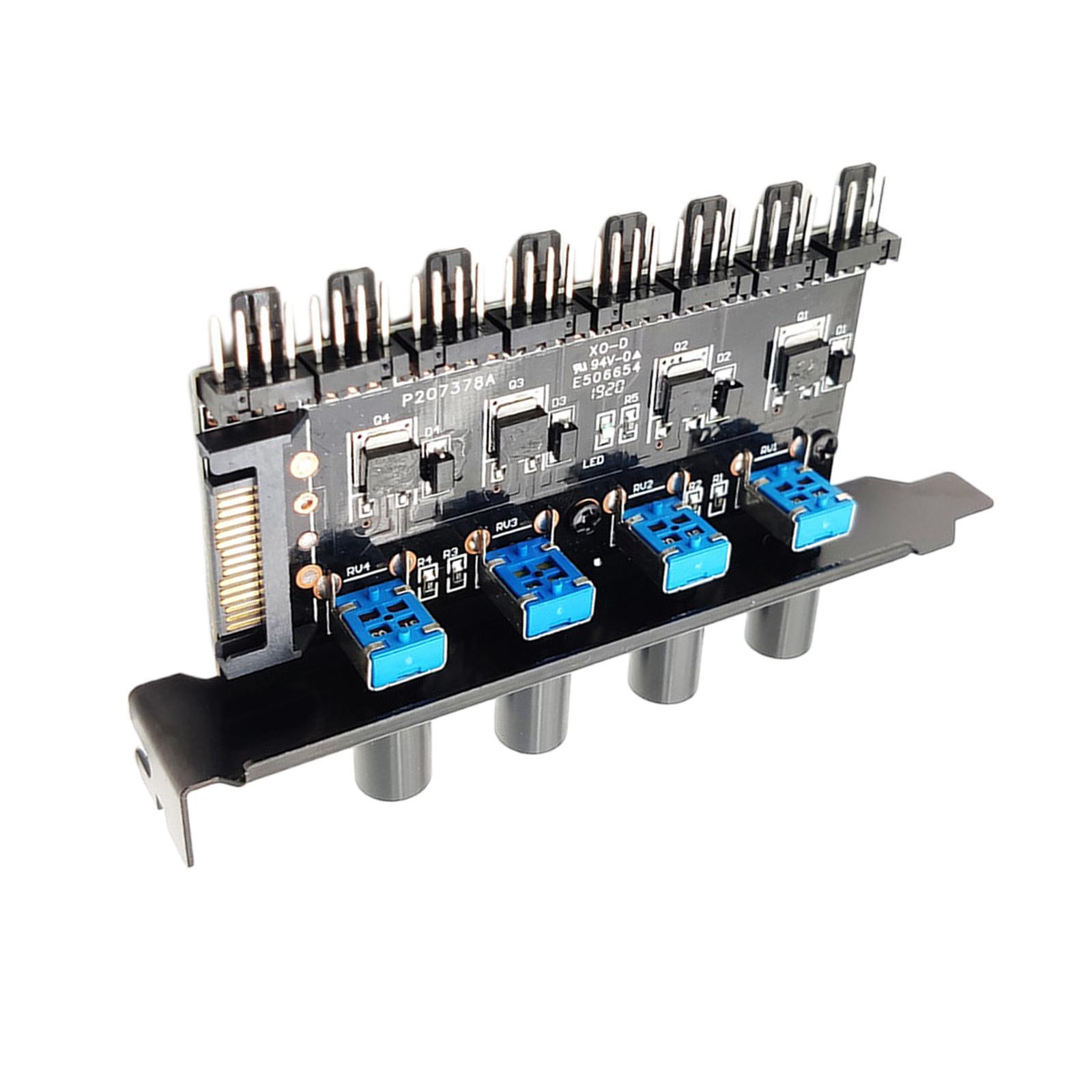 2 Pcs Computer PC Case Cooling Fan Hub Regulator Controller 3 4D+SATA