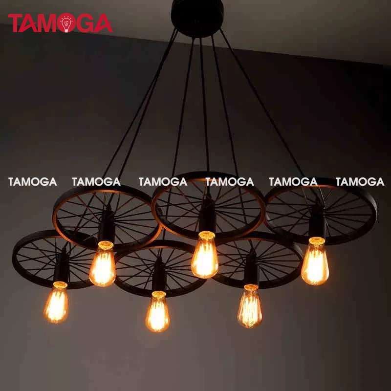 Đèn thả trần bánh xe bộ 3 TAMOGA WAKIXI 7089/3 + Kèm bóng Edison