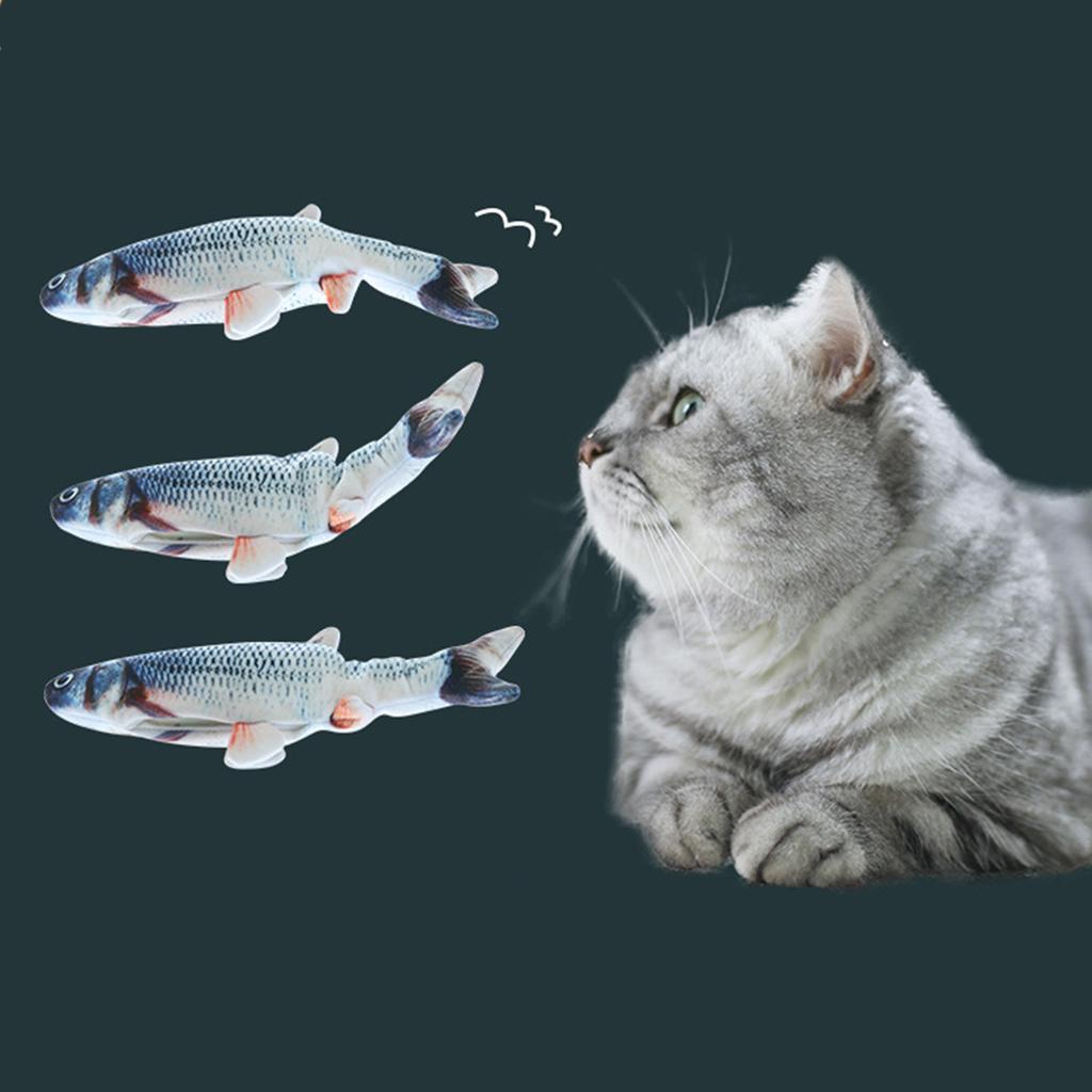 2x Grass + Red Carp Electronic Dancing  Cat Toy Wagging Flipping Moving