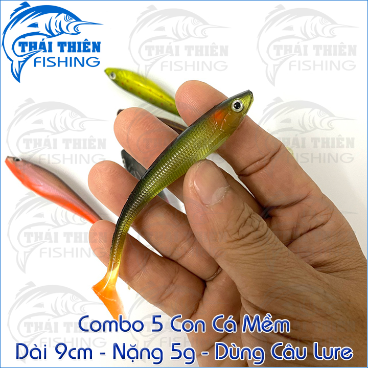 Mồi Mềm NFF Coastline Không Lưỡi Vỉ 5 Con Dài 9cm Nặng 5g Dùng Câu Lure Sông Suối