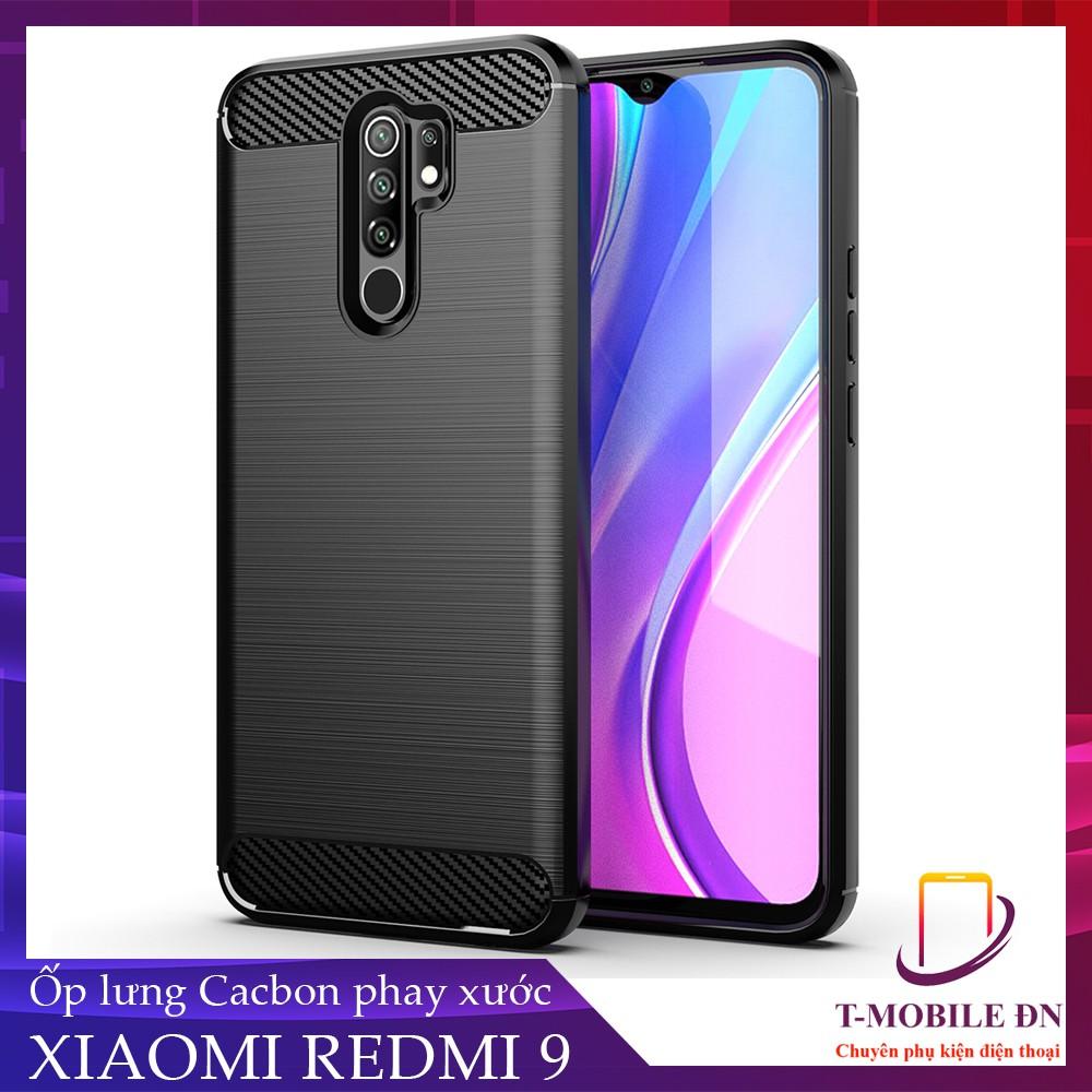 Ốp lưng cho Xiaomi Redmi 9 dẻo Cacbon phay xước chống sốc chống vân tay