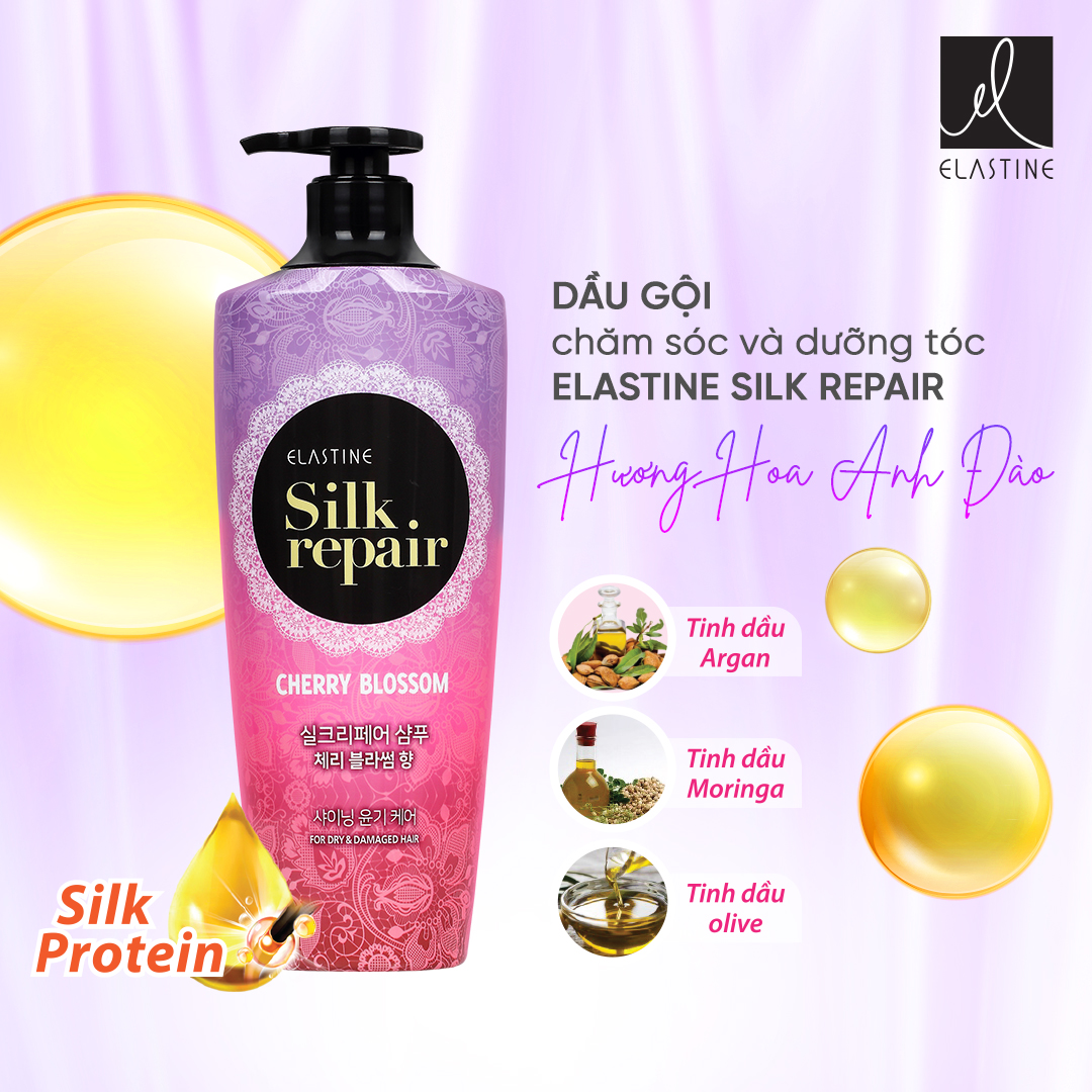 Dầu gội chăm sóc tóc Elastine Silk Repair 550ml