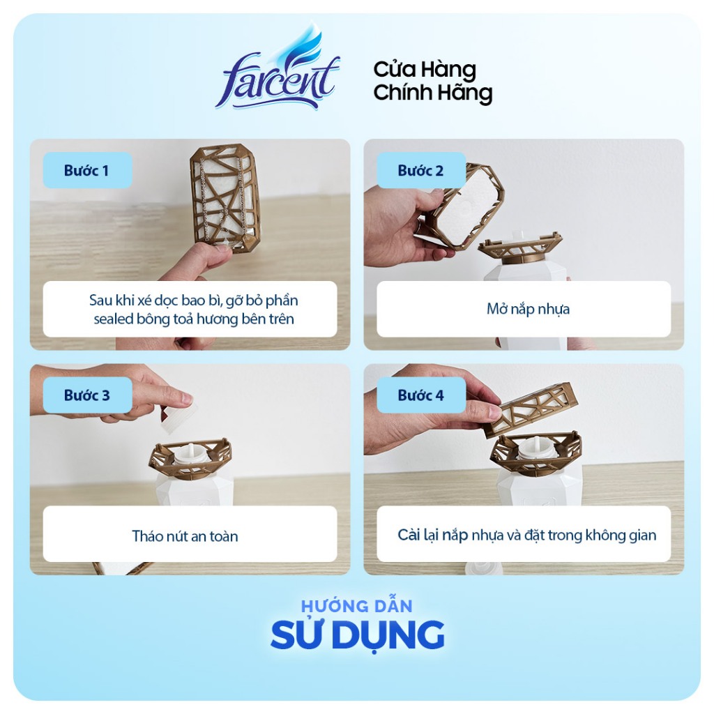 THÙNG 12 Hộp toả hương khử mùi thanh lọc không khí Farcent hương dịu nhẹ 300ml