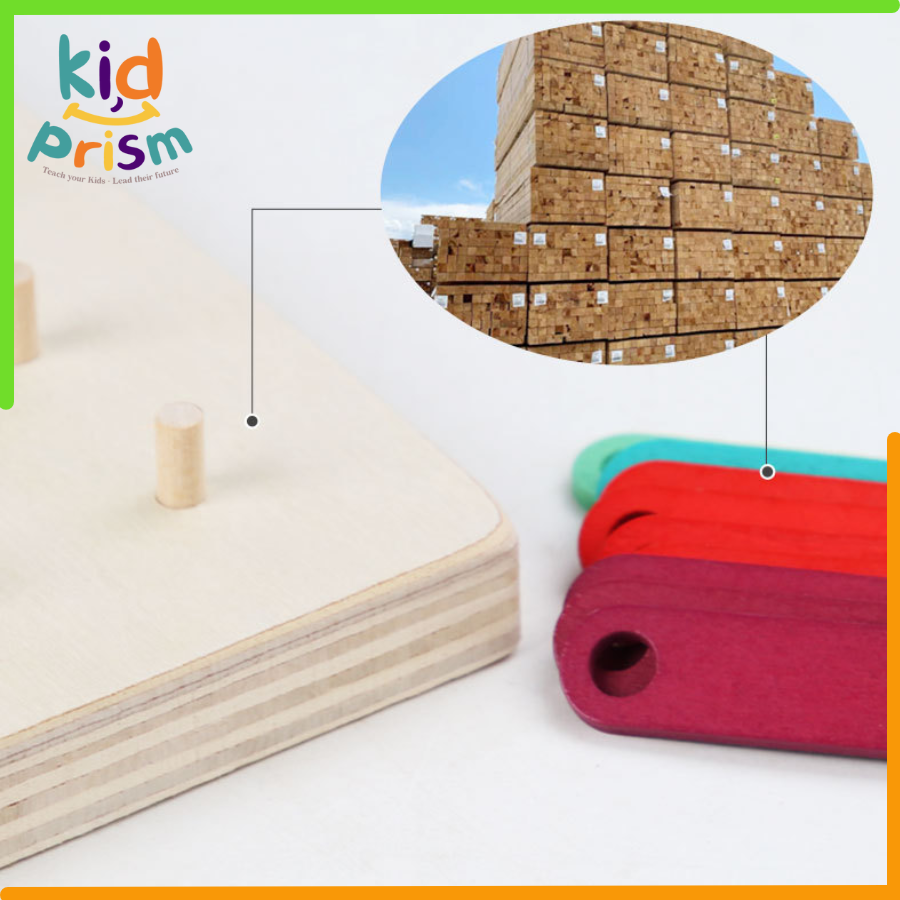 Bộ Đồ Chơi Xếp Chữ và Hình Học Montessori Nail Board Jigsaw Puzzle Gỗ An Toàn Cho Bé từ 2 tuổi trở lên - Giáo Cụ Montessori