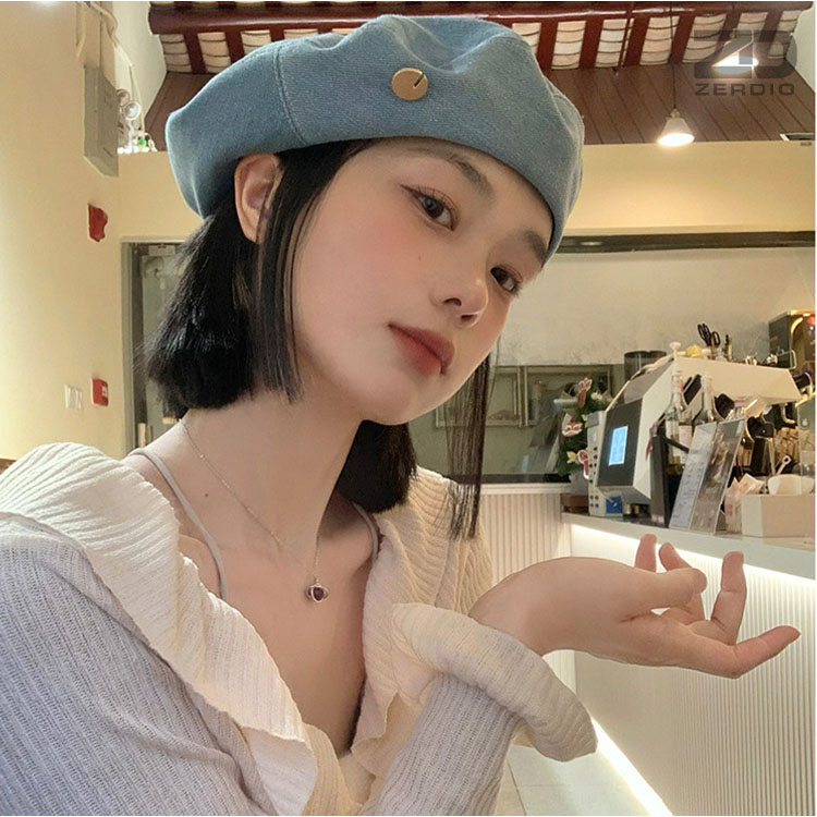 Mũ Nồi Nữ Denim, Nón Beret Phong Cách Hàn Quốc MNN015