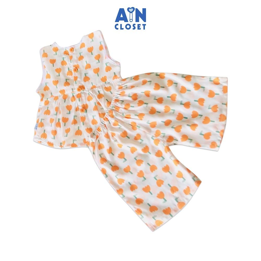 Bộ quần áo ngắn bé gái họa tiết Hoa cam ren - AICDBGL35JK8 - AIN Closet