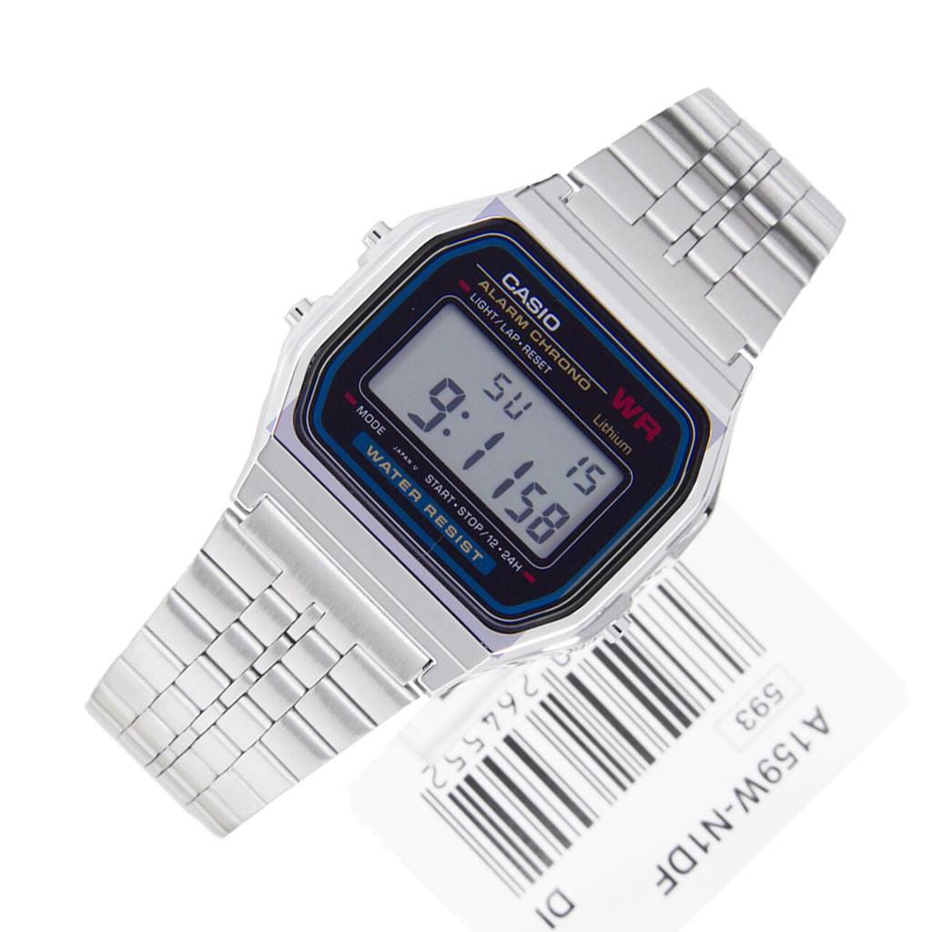 Đồng hồ điện tử Casio chính hãng A159, dây kim loại