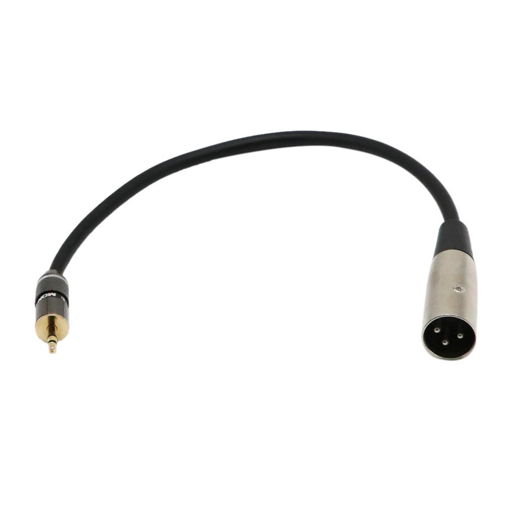 2 Pieces 1ft Cable 1/8'' TRS Stereo to XLR Male Cables 3.5mm to XLR-M