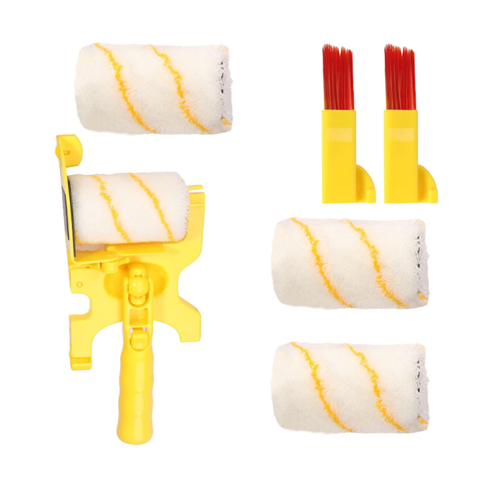 Paint Roller Brush Kit, Small Paint Brushes Edger Tool, Portable Clean-Cut House Cabinet Furniture Painting Supplies, Foam Brush