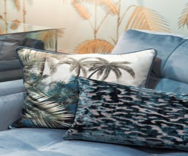 Gối Trang Trí nhập khẩu phong cách hiện đại 35X50CM TIGRIS BLUE 3PT1018B