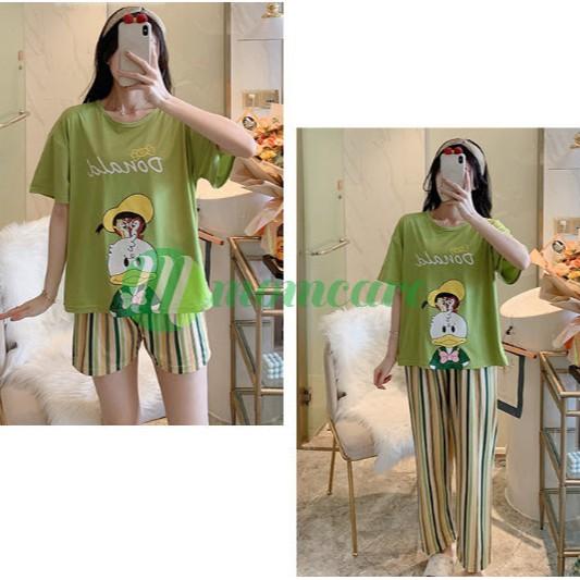 Bộ đồ ngủ nữ đẹp SET 3 CHI TIẾT - Đồ bộ mặc nhà dễ thương - Thời trang mùa hè QUẢNG CHÂU cao cấp
