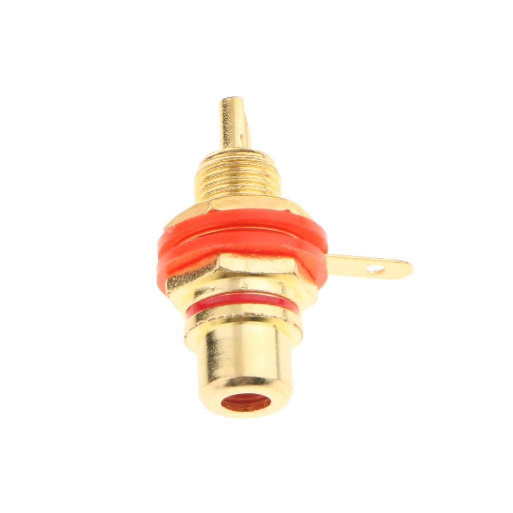 2Pcs 24k Gold Plated RCA Jack / Socket Audio Video Female Cable Connector