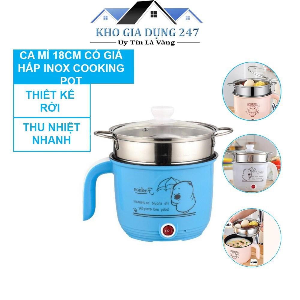 Ca mì 18cm có giá hấp INOX Cooking Pot