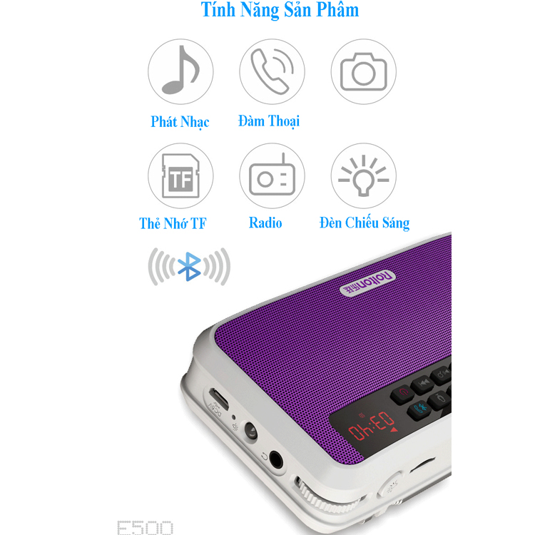 Loa Bluetooth Đa Năng Stereo Siêu Trầm ROLTON E500