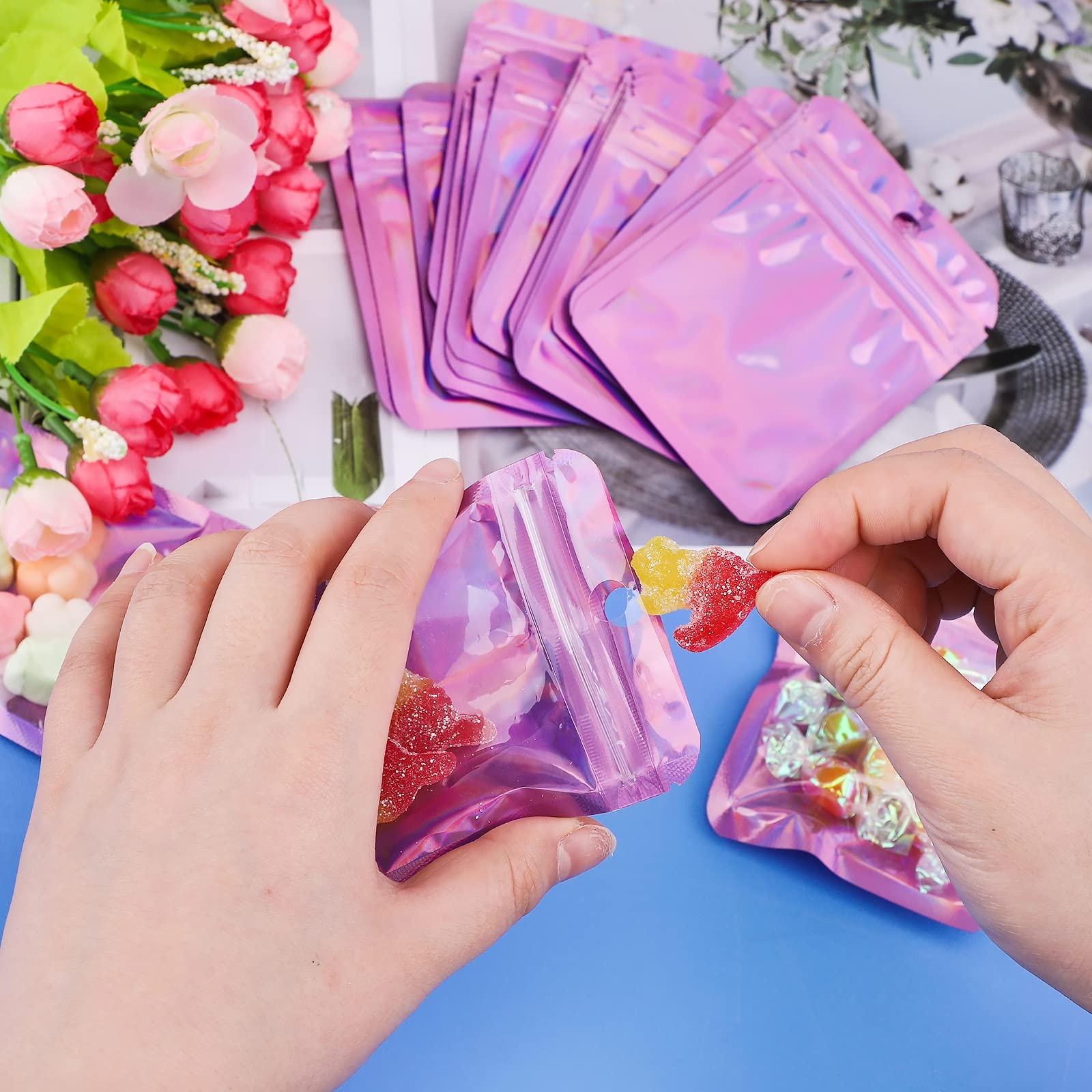 Túi giấy lá Odor -Proof, 100 miếng giấy giấy nhôm với giấy zip zip túi giấy bạc cho bữa ăn party party cookie túi xà phòng cho quà tặng