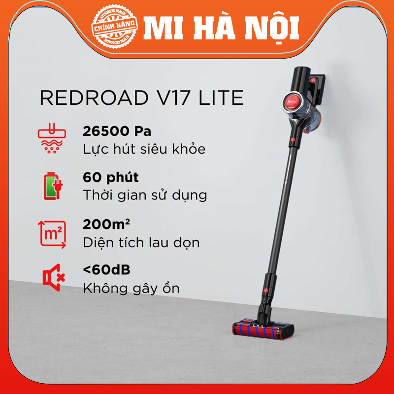 Máy hút bụi không dây cầm tay Redroad V17 / Redroad V17 Lite /  Redroad V17 Max – Lực hút vô địch 26,5000Pa - Pin rời tiện lợi