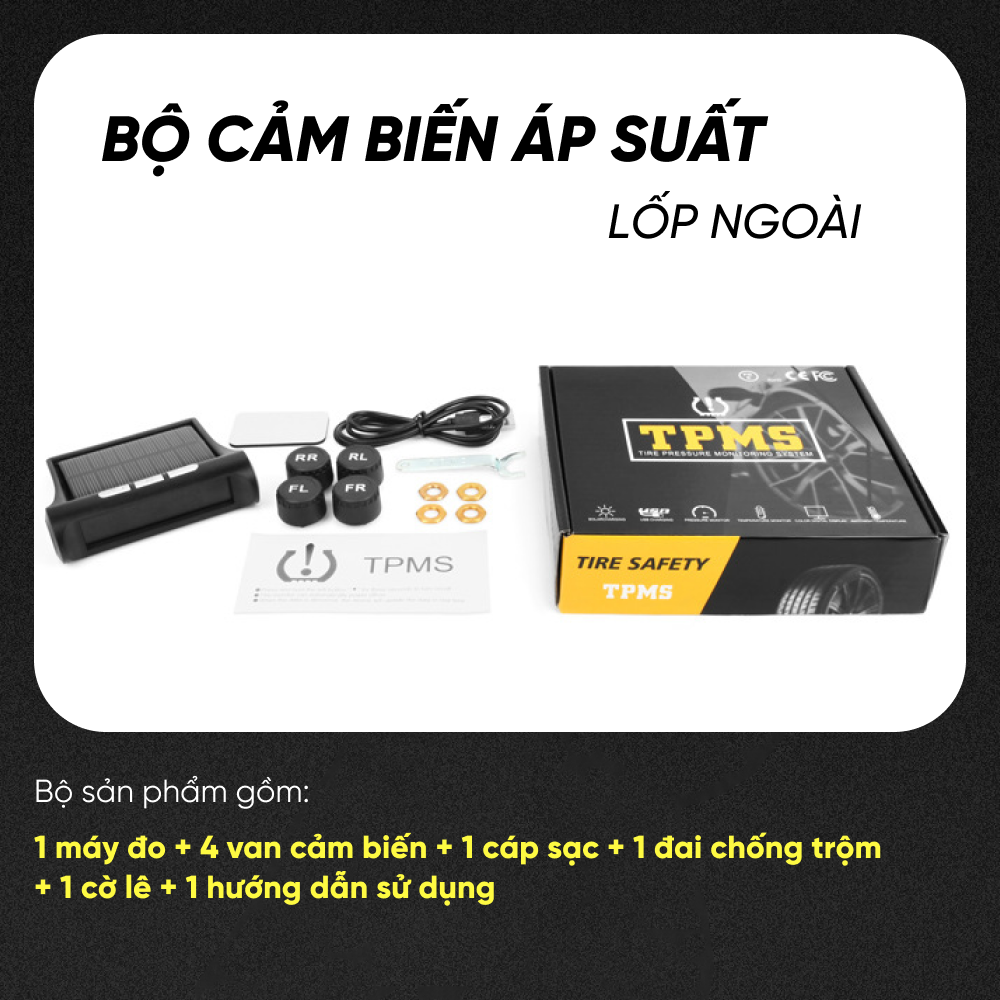 Cảm Biến Áp Suất Lốp Gắn Ngoài TPMS | Cảm Biến Áp Suất Lốp Gắn Ngoài Tiện Dụng, Lắp Đặt Dễ Dàng, An Toàn Khi Vận Hành Xe