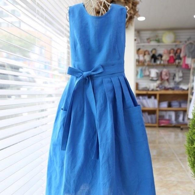 Đầm Linen Hai mặt eo nơ