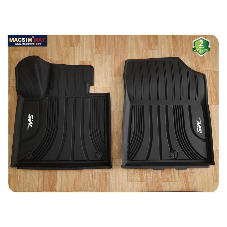 Thảm lót sàn xe ô tô Hyundai SantaFe 2019-đến nay Nhãn hiệu Macsim 3W chất liệu nhựa TPE đúc khuôn cao cấp - màu đen