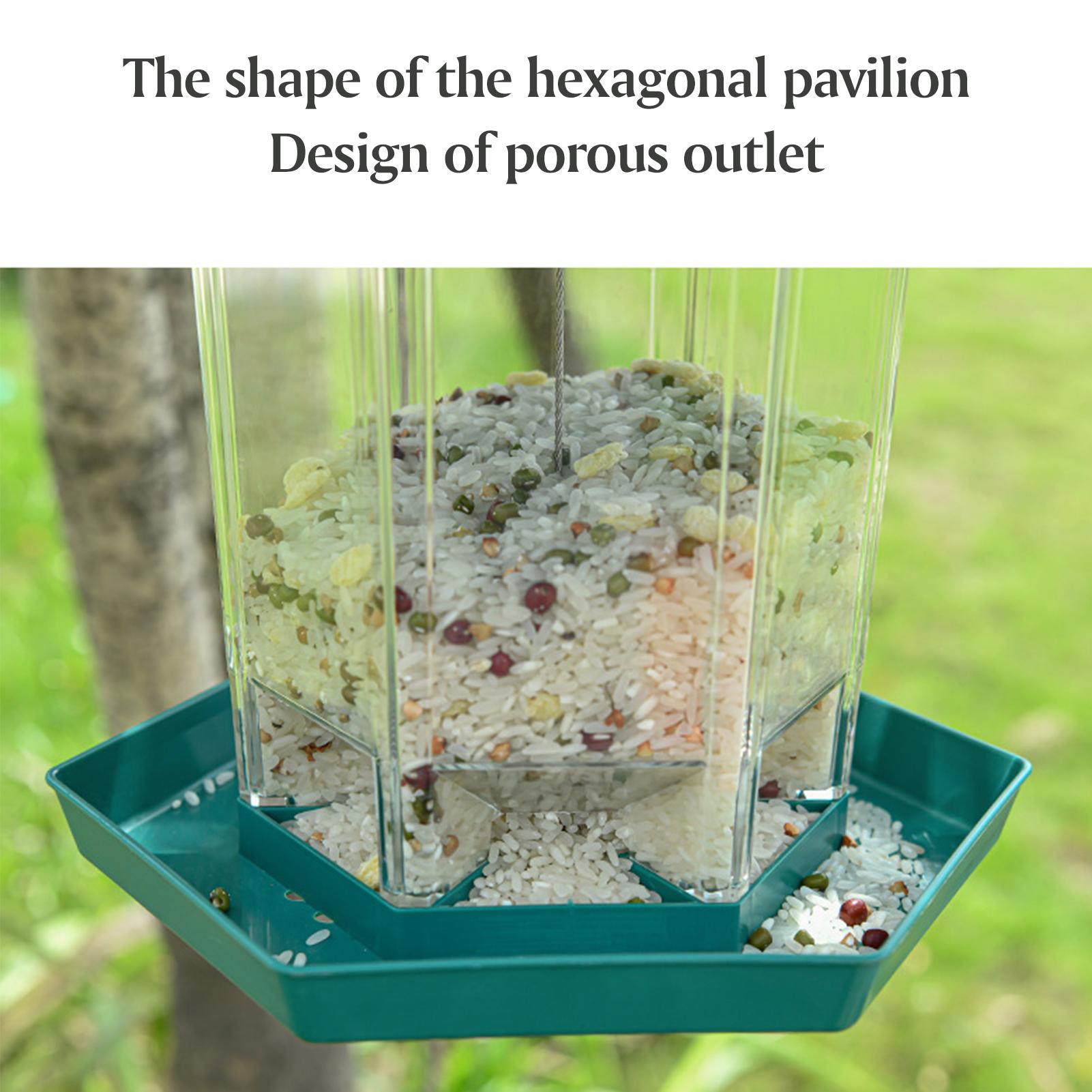 Máy cho chim ăn hình lục giác không thấm nước để thu hút các loài chim Trang trí sân vườn
