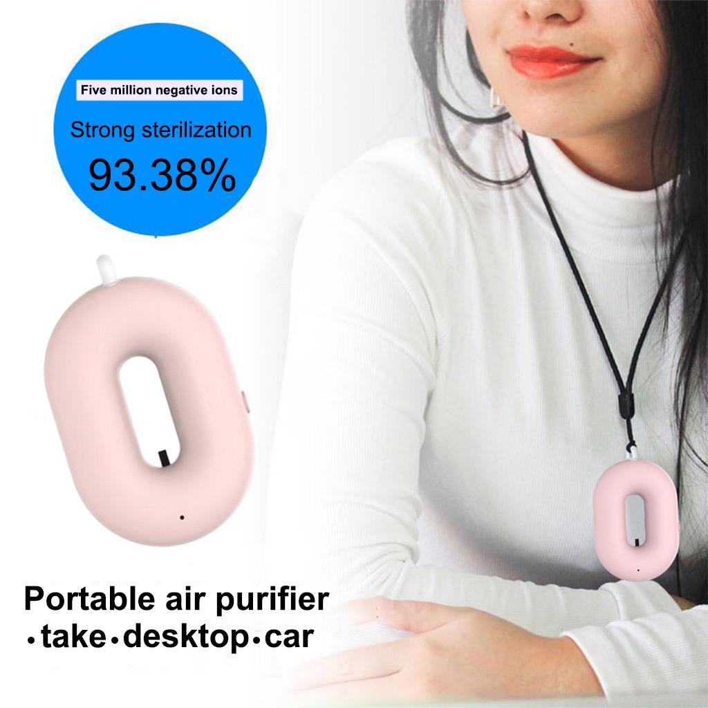 Air Purifier Ion Generator Necklace Wearable USB Odor Smoke Remover