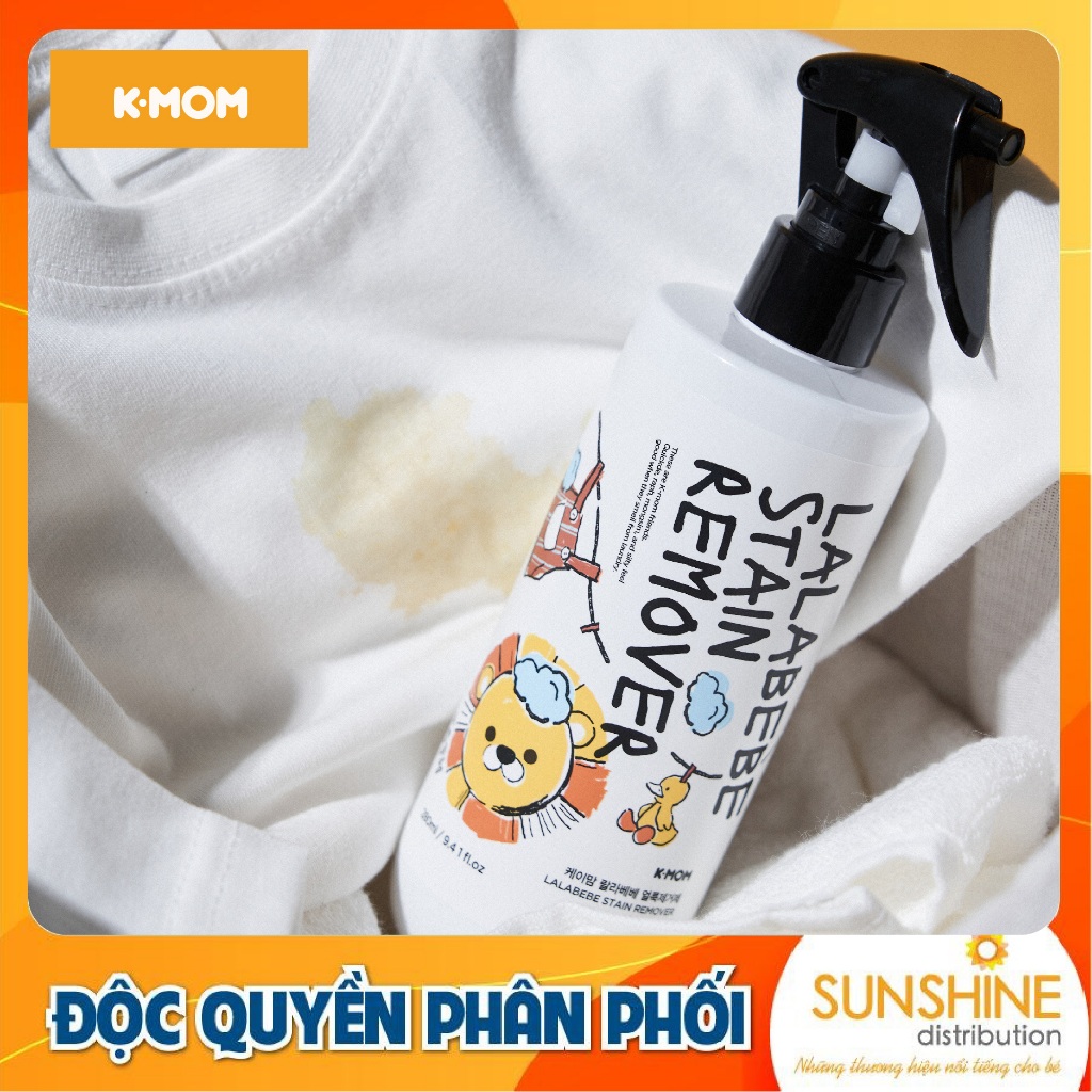 Nước xịt tẩy vết bẩn thuần chay Lalabebe K-mom Hàn Quốc hương quả mâm xôi 280ml