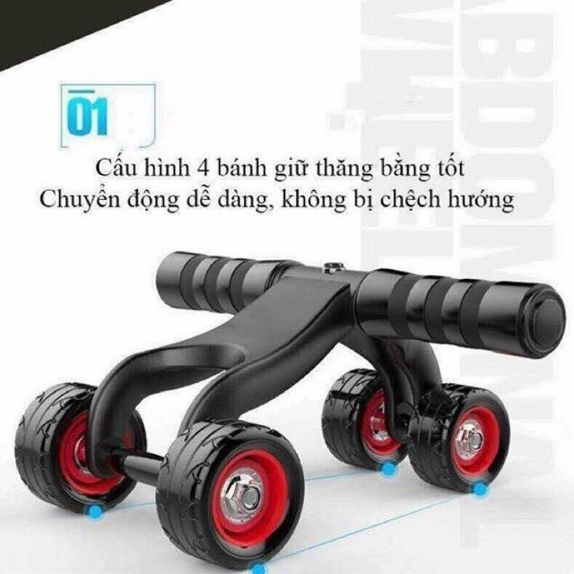 Con lăn tập cơ bụng 4 bánh cao cấp