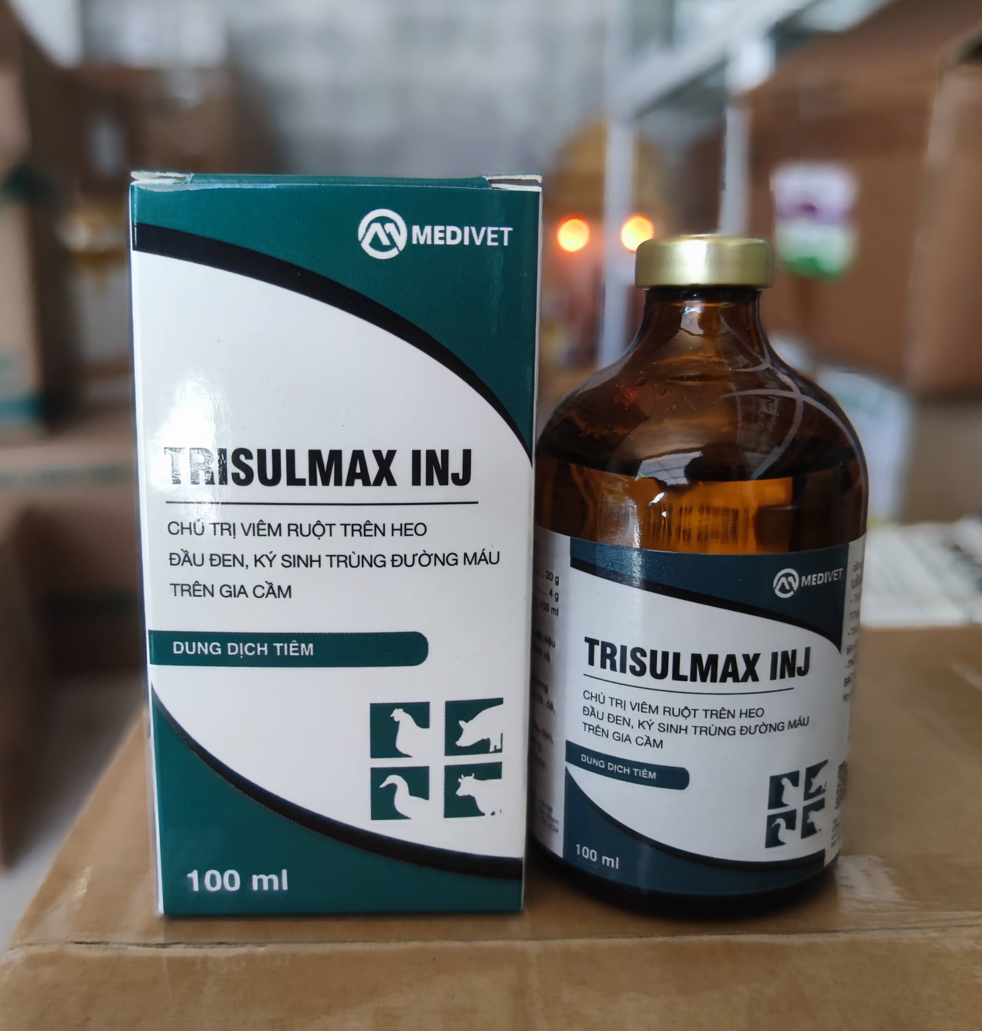 TRISUL MAX 100ML tIÊU CHẢY, KÝ SINH TRÙNG ĐƯỜNG MÁU, ĐẦU ĐEN, KÉN RUỘT