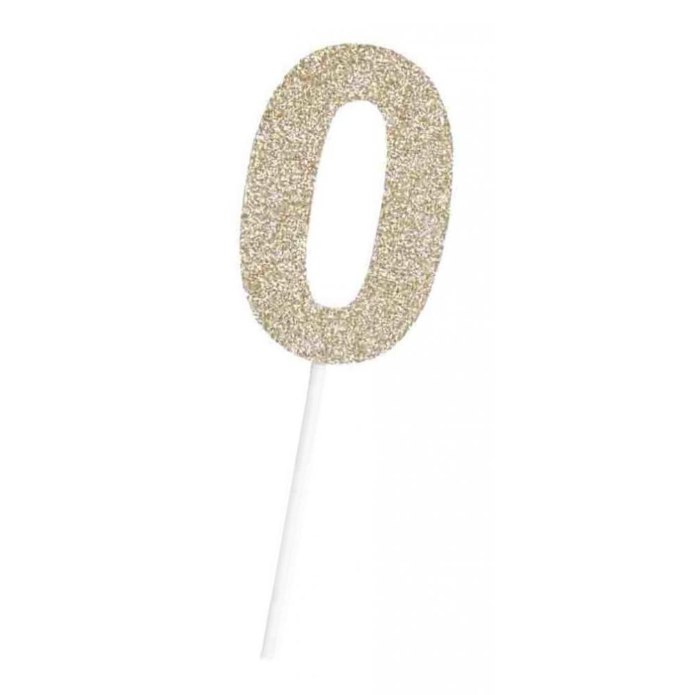 Glitter 0-9Cupcake Pick Cake Topper Baby Shower Birthday Anniversary Decor