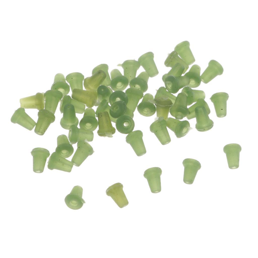 50pcs Carp Rig Ring Stops Rubber Shank Hook Stops Beads Buffer Baits Holder