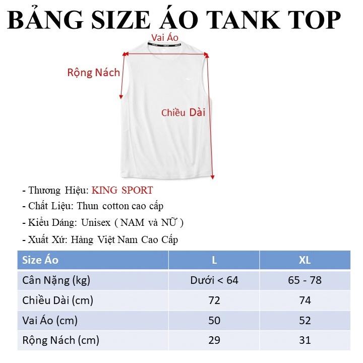 Áo ba lỗ nam nữ vải thun mềm mịn thoáng mát unisex form rộng KING SPORT áo thun tanktop nam nữ 3 màu big size form rộng