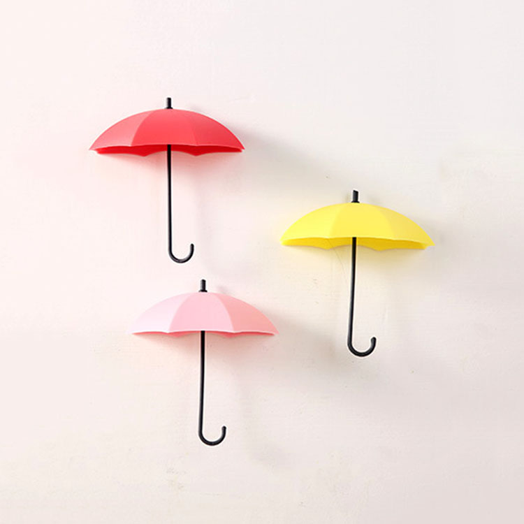 Bộ 3 Móc Dán Tường Hình Cây Dù Đa Sắc Tiện Lợi