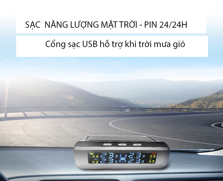 Bộ Cảm Biến Áp Suất Lốp Ô Tô Xe Hơi Car365 Chính Hãng Van Ngoài, Màn Hình Màu Bản Quốc Tế Thế Hệ Mới - CAR29