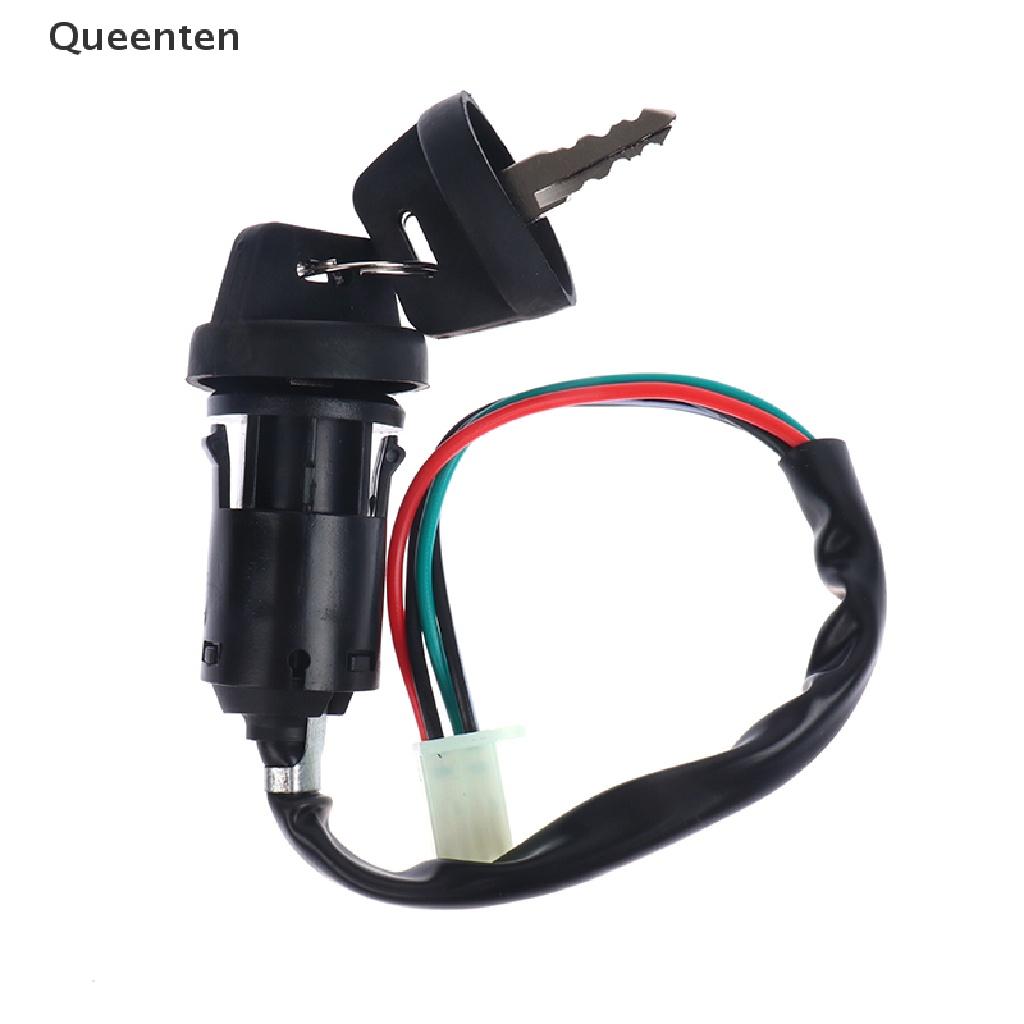 Queenten Universal 4 Wires Ignition Barrel Switch With 2 Key For Motorcycle Bike ATV QT