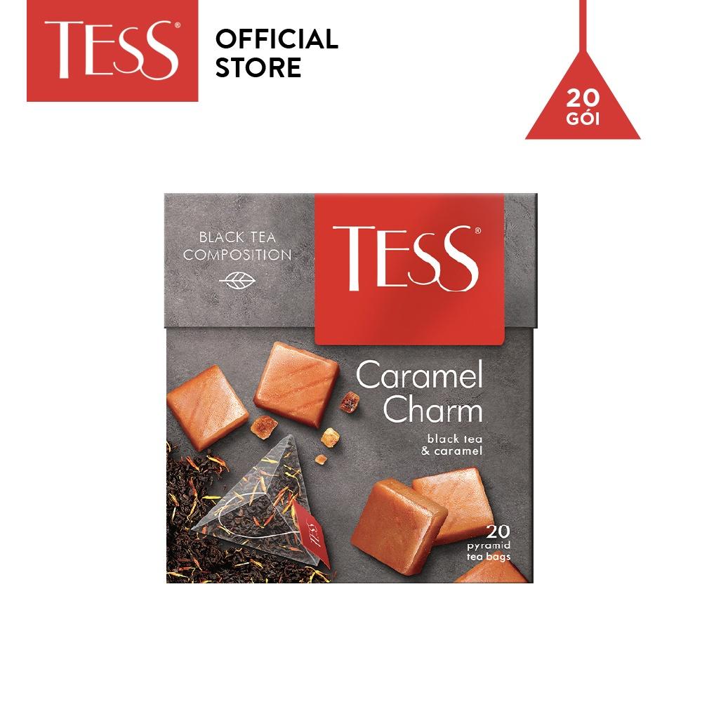 Trà đen Tess Caramel Charm vị kem và kẹo caramel 20 gói/hộp