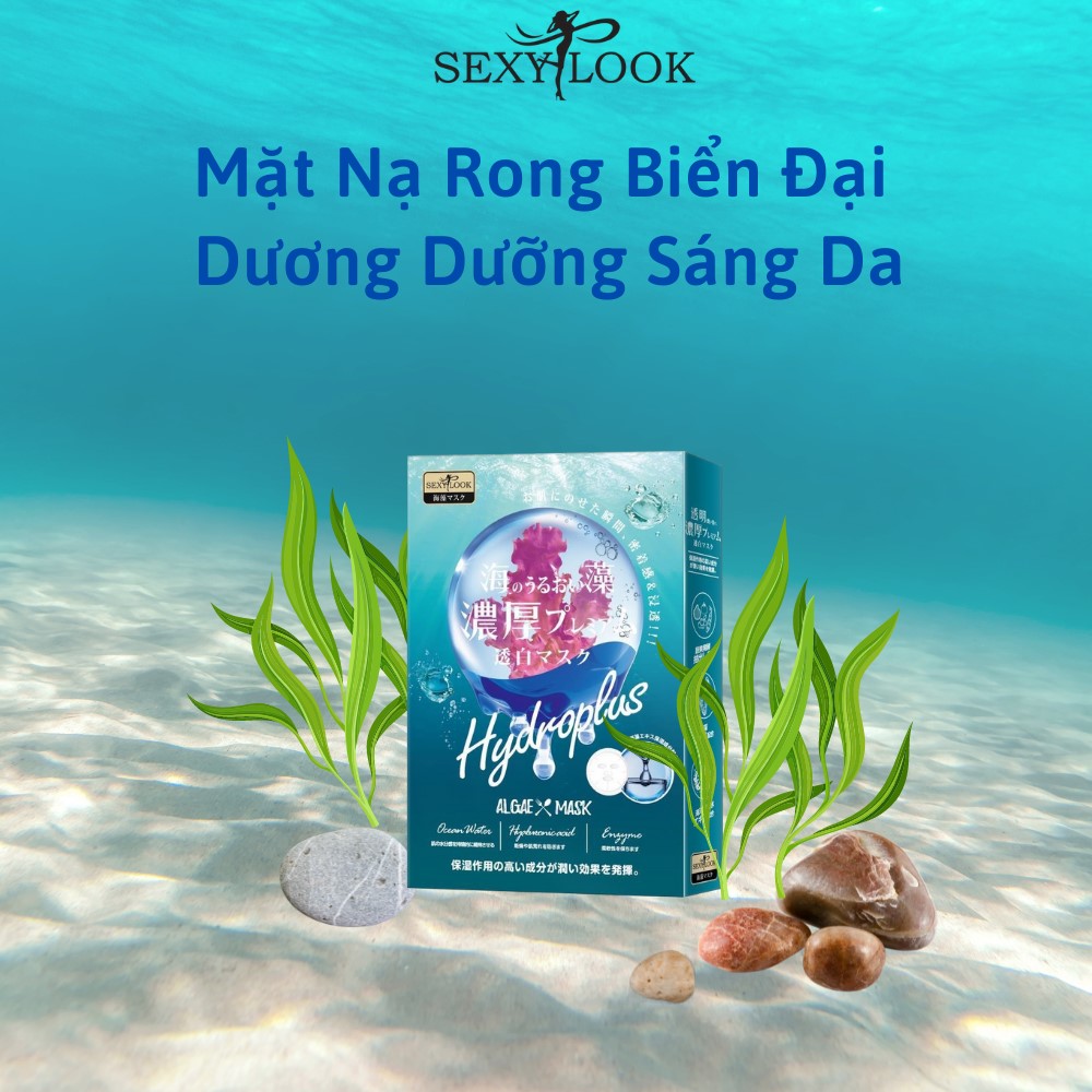 4 Miếng Mặt Nạ Rong Biển Sexylook Marine Algae Whitening Facial Treatment Mask 28ml